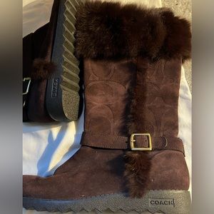Brown Coach boots. Size 8.